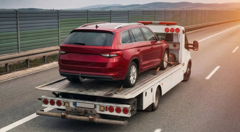 Guincho para carros em Florianópolis – carro sendo carregado em plataforma